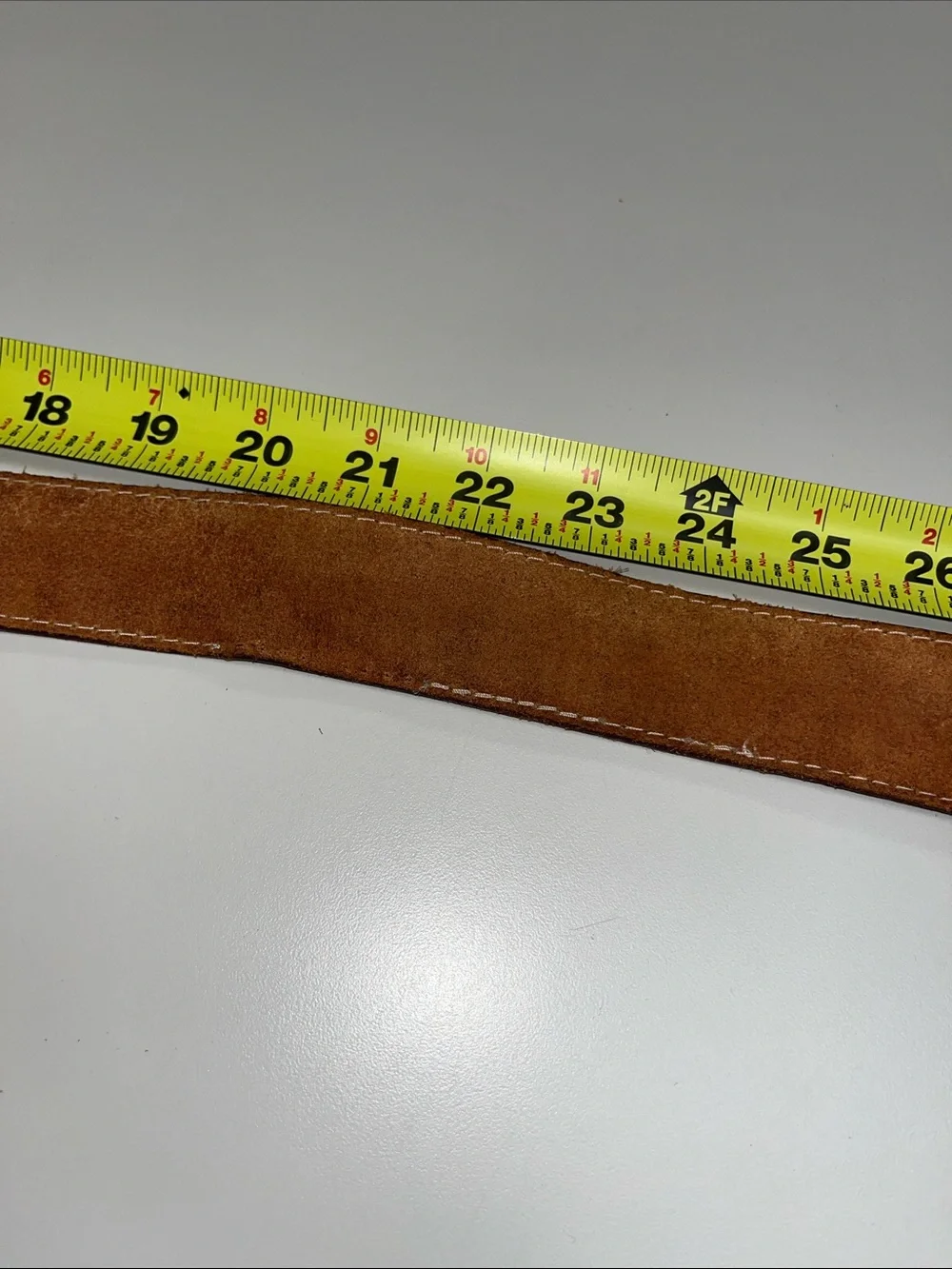 Dyna Buckle Devy Brown Leather Belt w/ Vanguard Brass Buckle